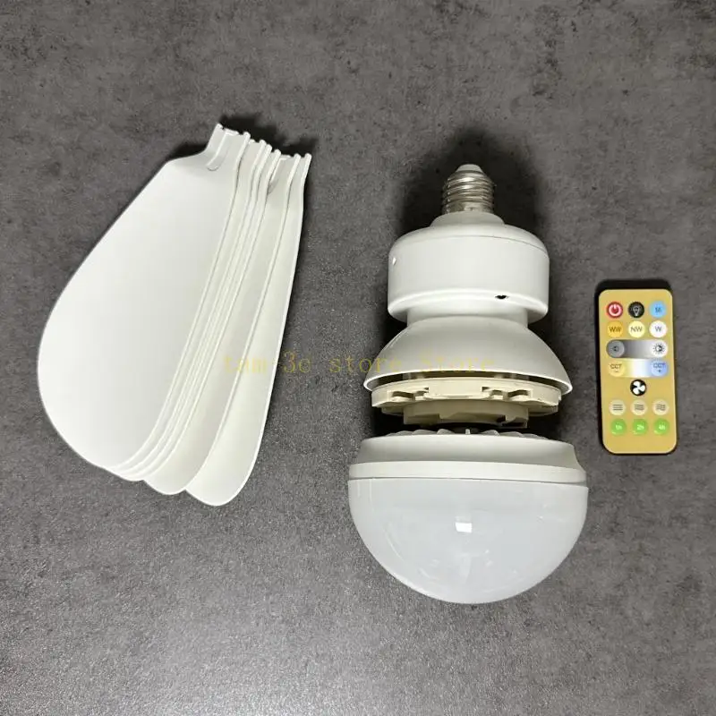 

Светодиодный потолочный вентилятор 30 Вт, 3 режима, регулируемый вентилятор, лампа 3000–6500 К с дистанционным управлением, E27