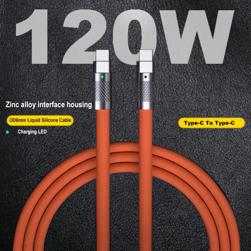 

PD 120W Liquid silicone cable Type-C for Macbook HuaWei Xiaomi OPPO VIVO