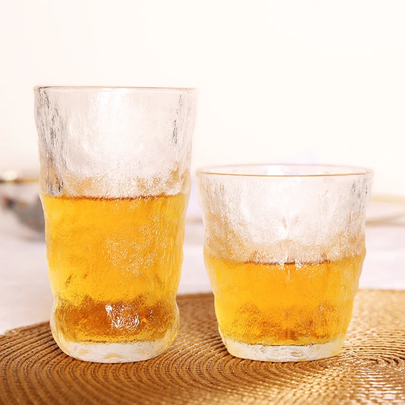 Чашка для кофе из прозрачного матового розового стекла в форме ледника домашняя