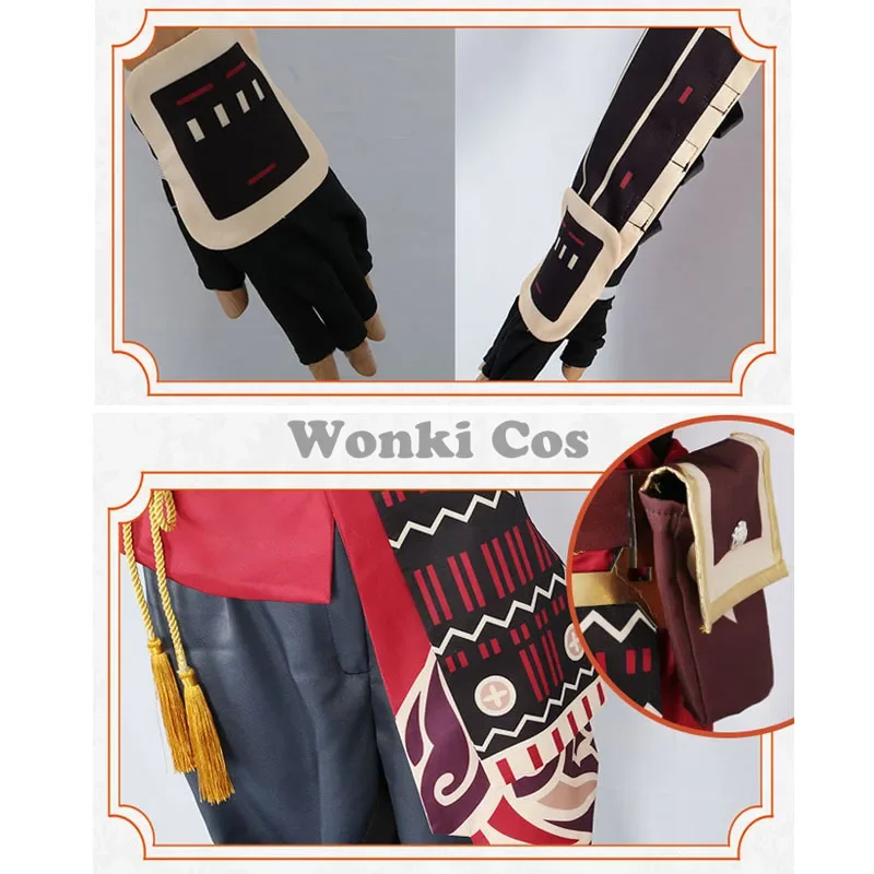 Костюм для косплея Game Genshin Impact Thoma с головным убором парик Tohma короткий полный