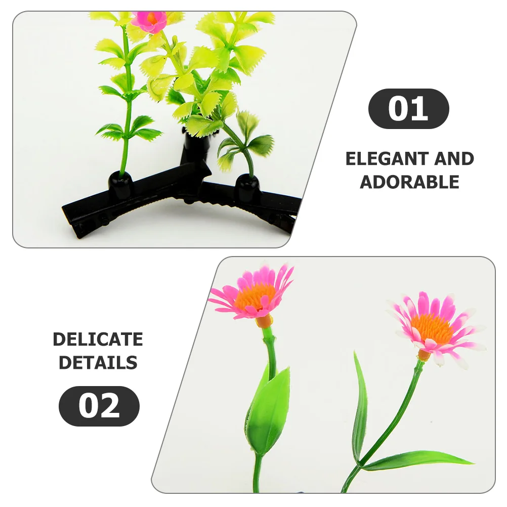 30 шт. заколка для волос с имитацией растения зеленые зажимы аксессуары цветов