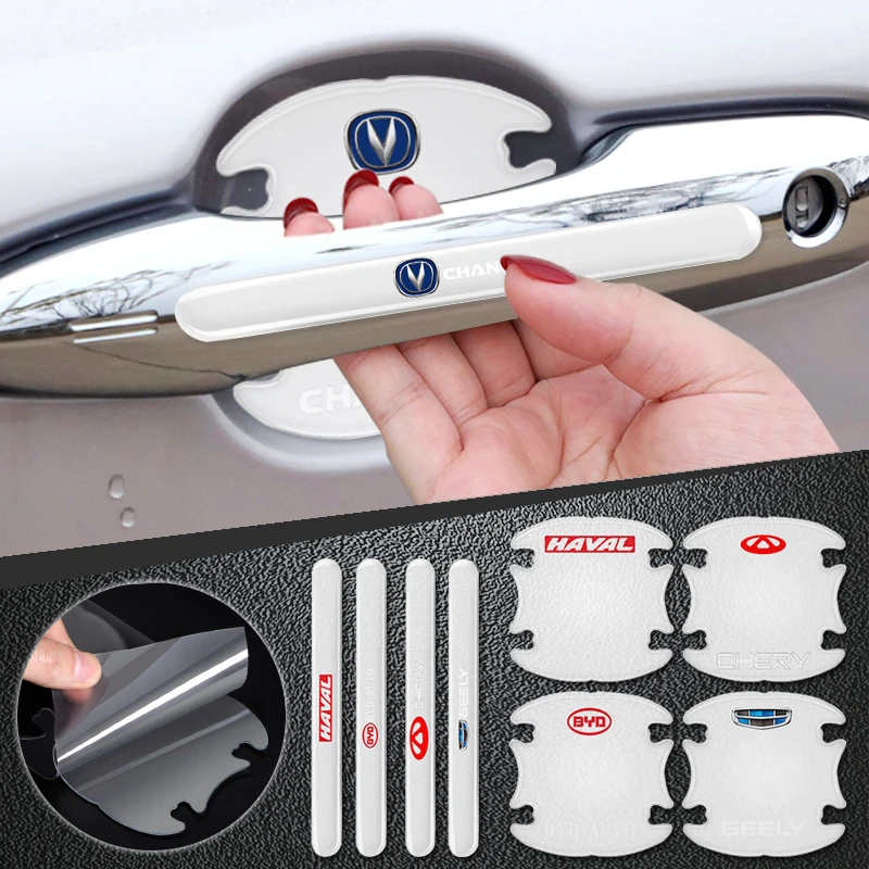 

8pcs Car Door Handle Anti-collision Strip Stickers for Dodge Journey Ram 2500 Charger Caliber Challenger Dakota S98 Accessories
