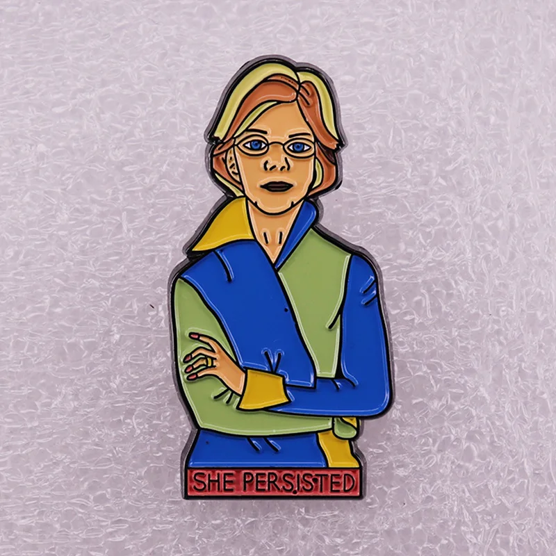 

Elizabeth Warren, the Standard-bearer of Freedom Television Brooches Badge for Bag Lapel Pin Buckle Jewelry Gift For Friends