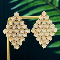 soramoore 47mm brand fashion luxury big earrings for women wedding full micro cz cubic zircon dubai indian earrings bohemia hot