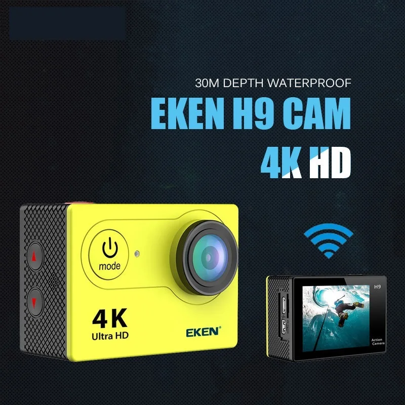 

Новая Оригинальная Экшн-камера H9R / H9 Ultra HD 4K, 30 м, Подводная Водонепроницаемая, экран 2,0 дюйма, Спортивная камера 1080p, камера Go Extreme Pro