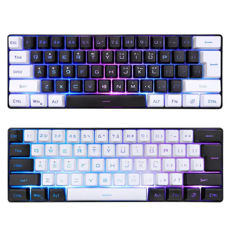

Compact USB Keyboard With RGB Backlight USB Mini Mechanical Wired Keyboard 61 Keys Gam-ing Keyboard For Gamer Computer PC Laptop