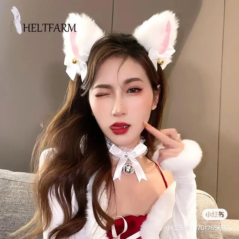 

Милые кошачьи ушки Косплей Аниме набор аксессуаров Лолита сексуальный кружевной воротник кавайная повязка на голову милый Готический Деко...