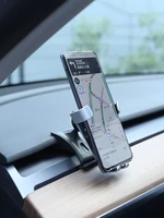 mobile phone holder for tesla model 3 y 2021 2022 gravity sensor non slip clip mount gps stand navigation bracket accessories