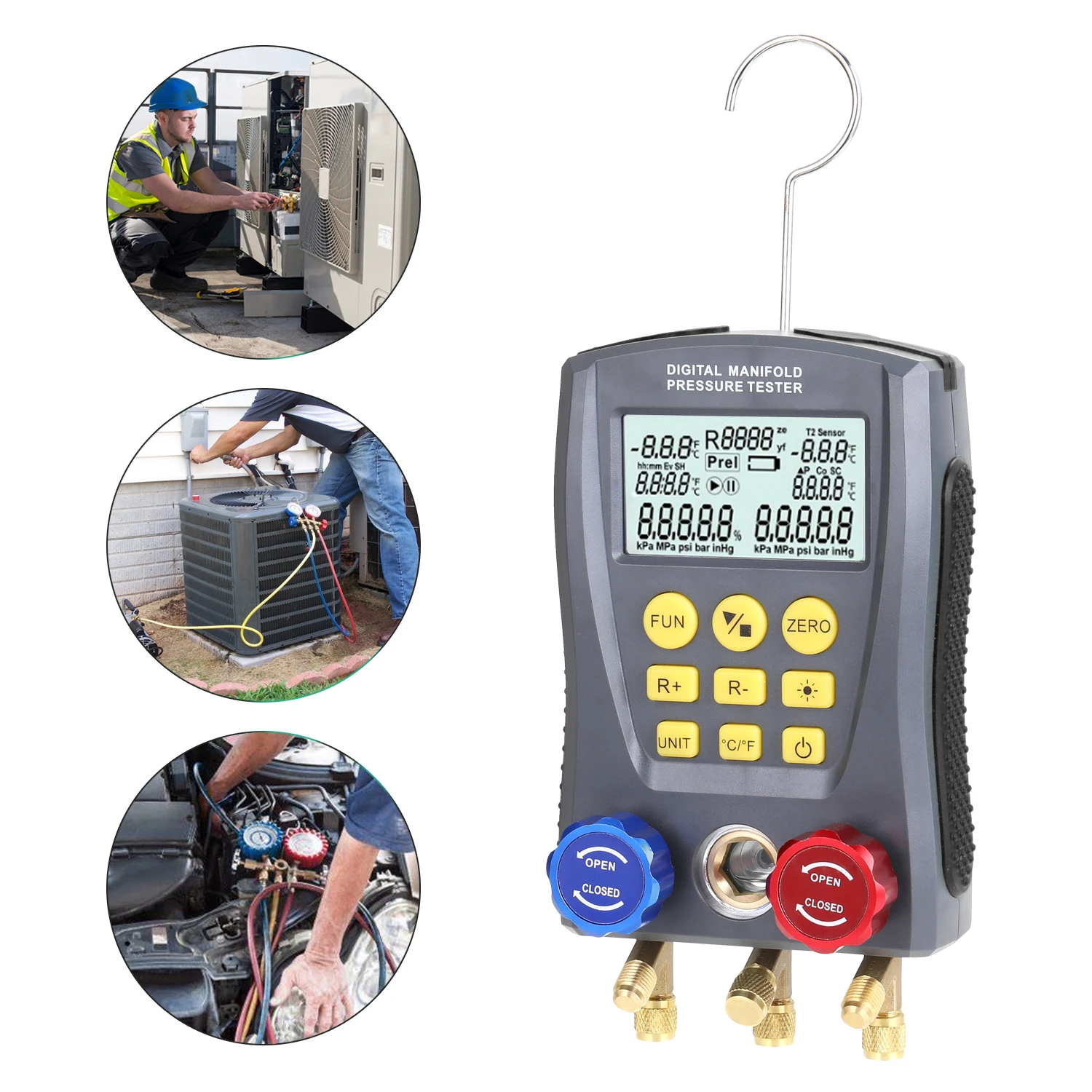 Цифровой манометр DY517 вакуумный Измеритель для трубопроводов HVAC | Инструменты