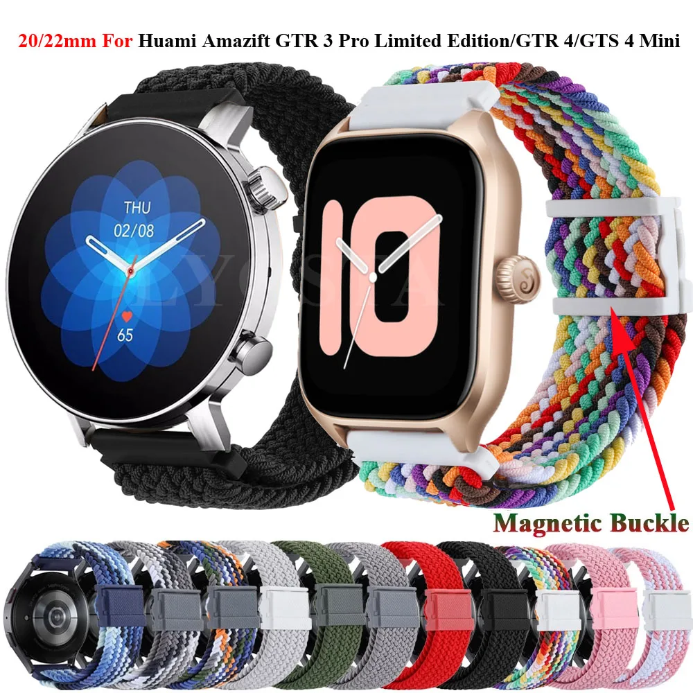 

20/22mm Wristband For Huami Amazfit GTR 3 Pro Limited Edition Magnetic Buckle Strap For Amazfit GTR4 GTS 4 Mini/3/2e Bip 3/U Pro