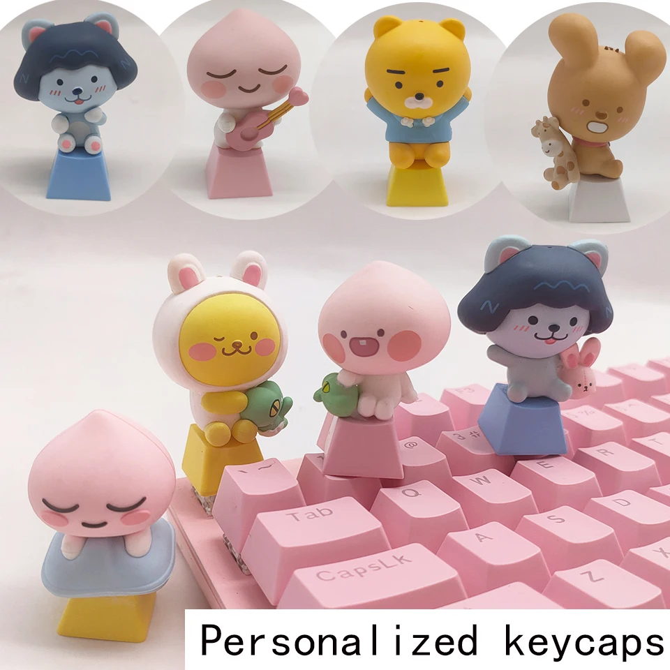 

Kawaii Keycaps Cute Cherry Diy Keycap Keys For Mechanical Keyboards Doll Anime Action Figure Decoration Toys Mini Action Figure