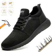 safety shoes mens work sneakers steel toe cap smash proof indestructible non slip puncture proof light breathable comfort boots