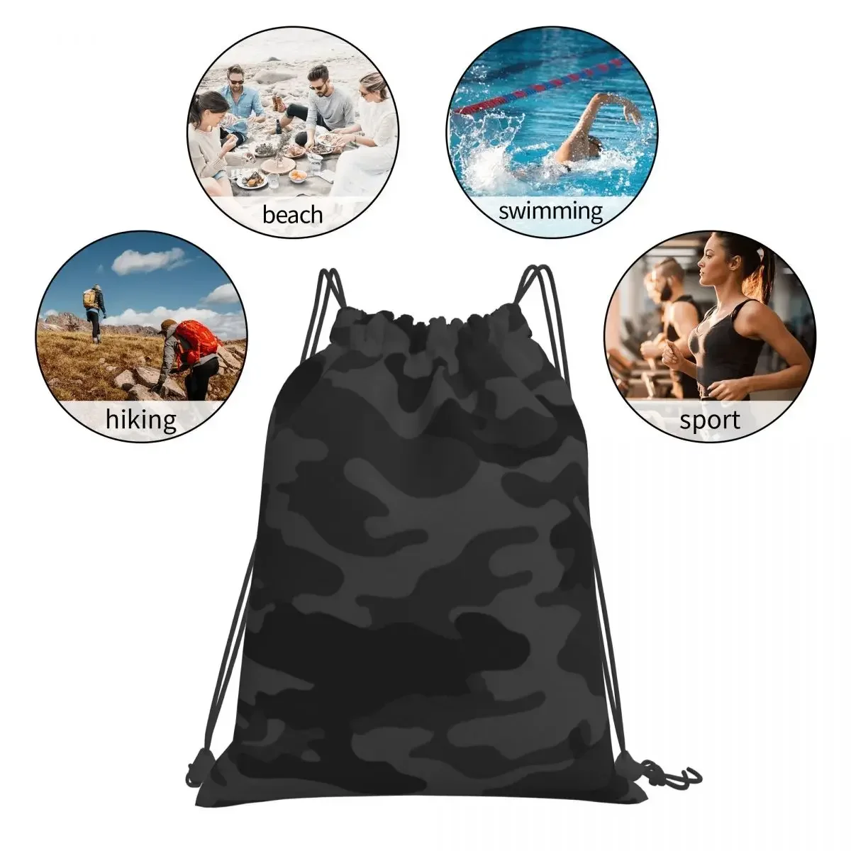 Рюкзаки с камуфляжным узором повседневные сумки на шнурке карманами для мелочей