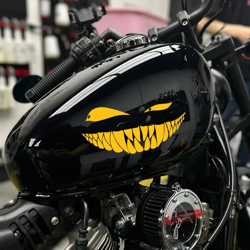 Наклейки для автомобиля 16*8,8 см с надписью «склоненные глаза» и «Плохая Улыбка»