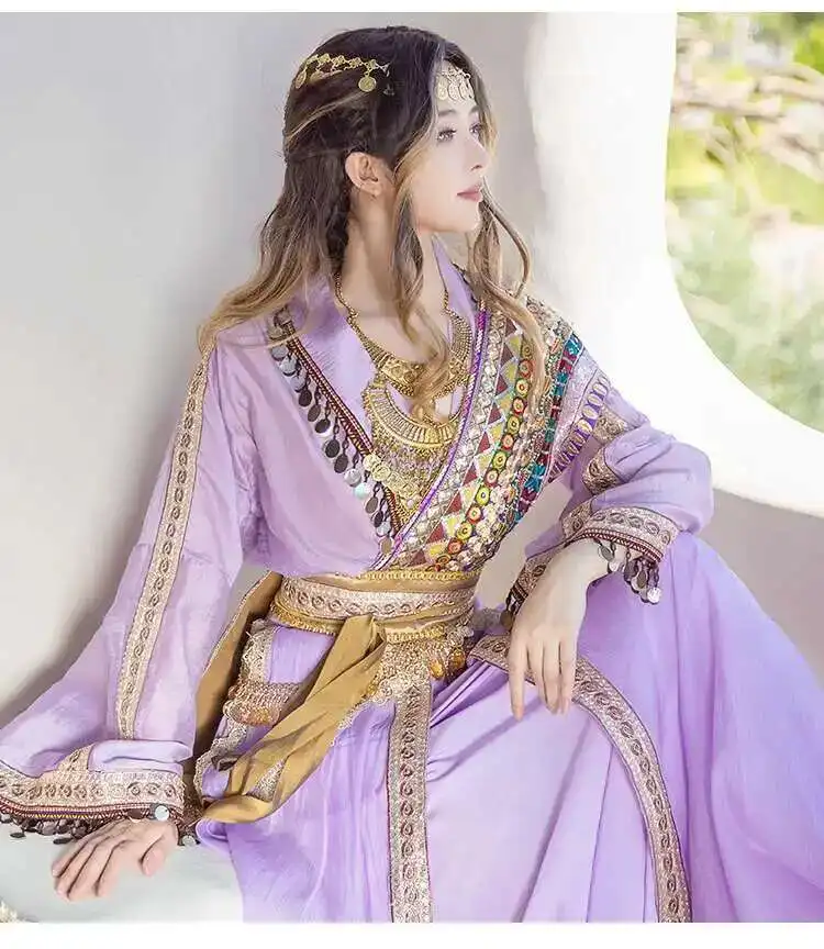 Фото {Специальное предложение} Huangyue National Style Hanfu Daiqi Silk Western Regions Real Vegetables Xianqi Heavy Industry Embroidery Loulan №4
