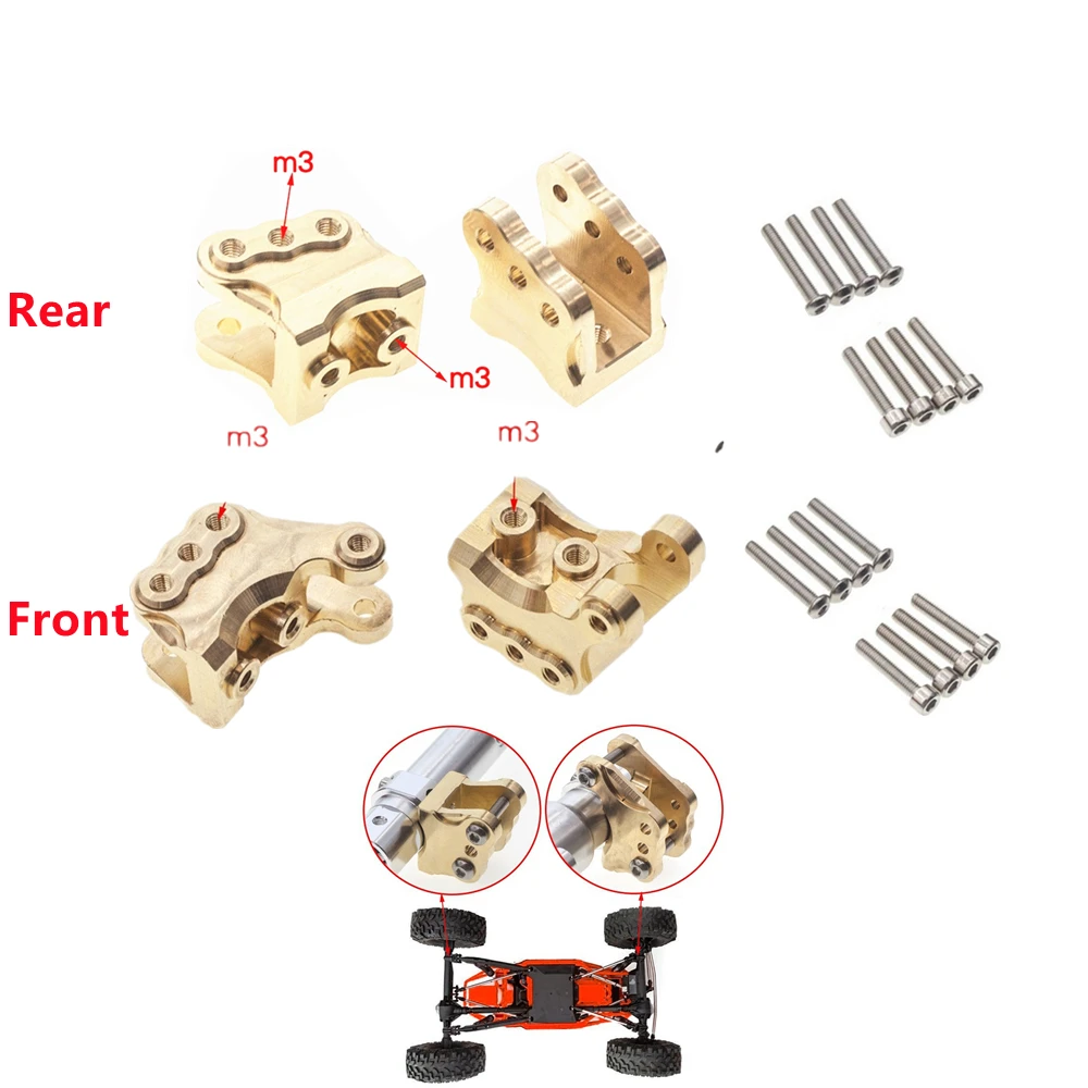 

Copper Front Rear Tie Rods Counterweights with Srews Set For Axial RBX10 Ryft 1/10 RC Car DIY Upgrade Accessories