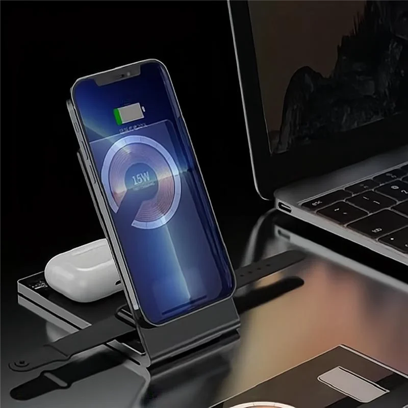 

4 in 1 Magnetic Transparent Wireless Chargers 15W Fast Charging for IPhone 13 Pro Max and Samsung Smartphones