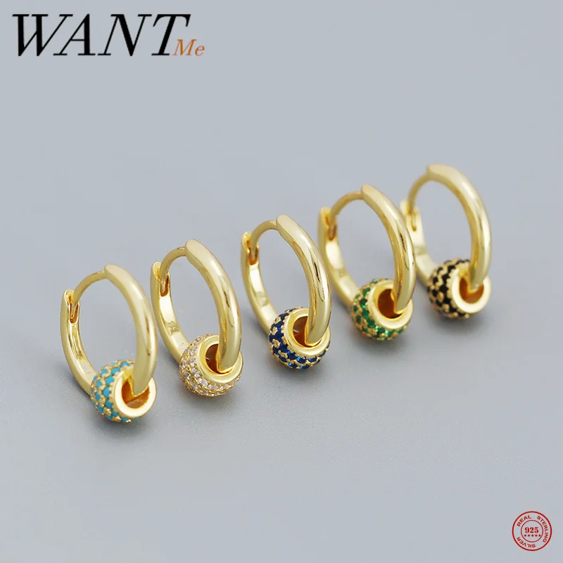

Женские серьги-гвоздики WANTME, из серебра 925 пробы, с разноцветным цирконием
