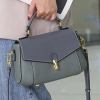 2022 new retro solid color womens shoulder bag 100 genuine leather womens handbag luxury all match womens messenger bag
