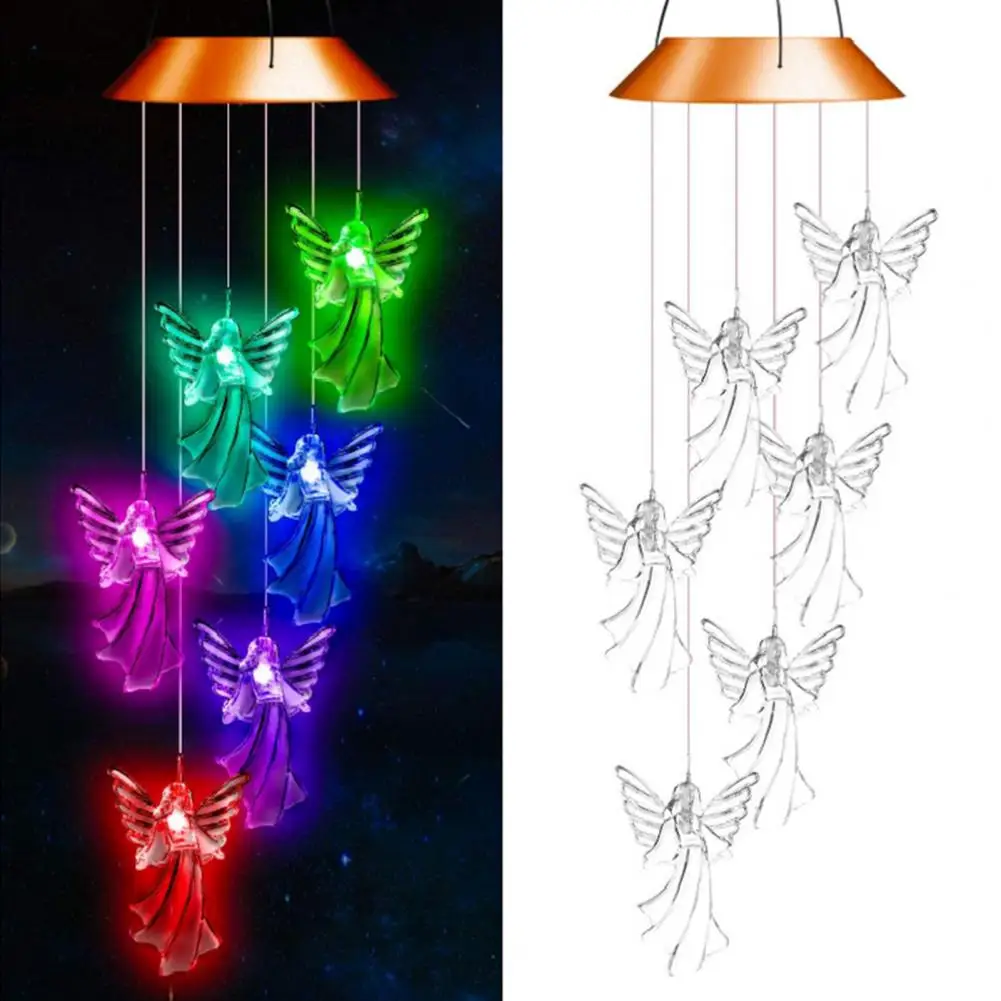 

Solar Wind Chime Outdoor Garden Decoration Multicolour Gradient Solar Light Wind Chimes Waterproof Outdoor for Garden for Mom