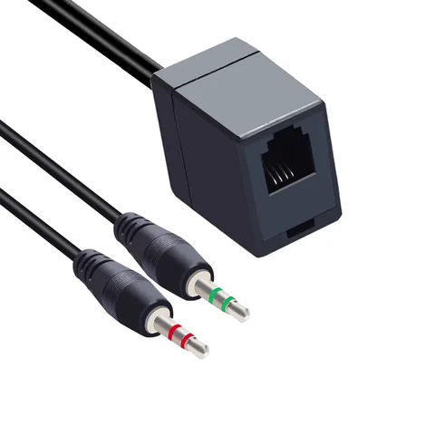 RJ9 4P4C женский двойной 3,5 мм 1/8 TRS Мужской микрофонный кабель для наушников Стерео Y-разветвитель для ПК и телефонной гарнитуры