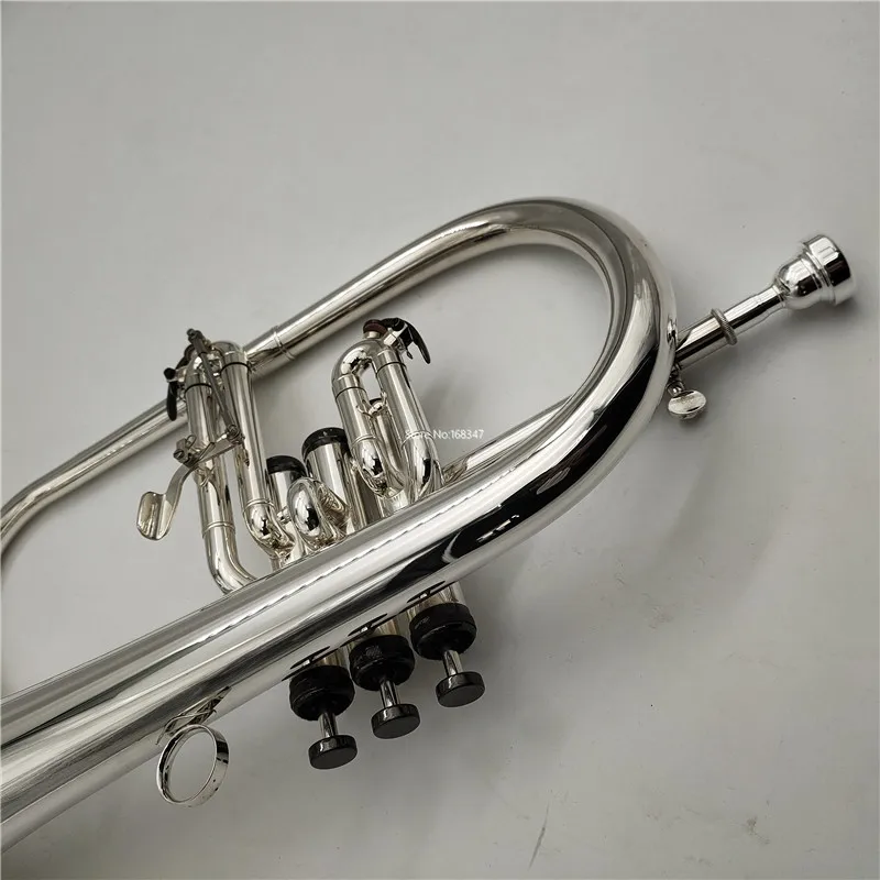Самая низкая цена Flugelhorn Bb Настройка посеребренный черный клапан латунный
