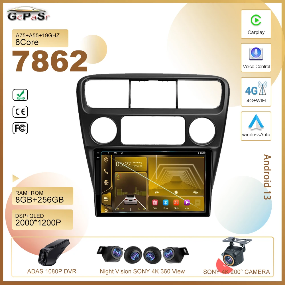 

Автомобильный gps Android 13 для Honda Accord 6 1997-2002, автомобильное радио, стерео, мультимедийный плеер 5G, GPS-навигация, высокая производительность, HDR, QLED
