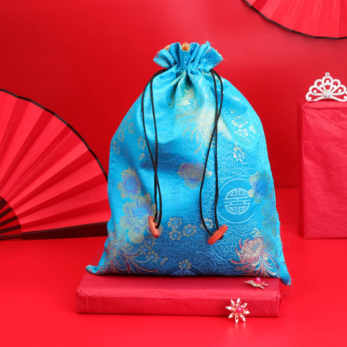 

Drawstring Jewelry Pouch Silk Gift Packaging Favors Candy Wedding Chinese Storage Fabric Sack Sachet Favor Shoe Travel Pouches