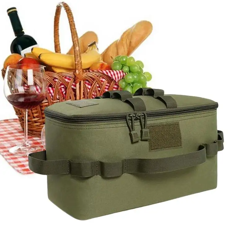 

Grill And Picnic Caddy Foldable Picnic And Grill Caddy BBQ Organizer For Utensils Plate Condiment Griddle Caddy Must-Haves For