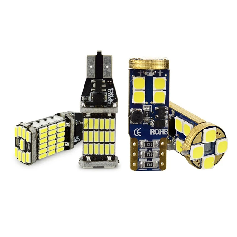 6 шт. автомобильные лампы для фонарей: 2 T15 W16W 45 SMD 4014 фонари фонарей белые и 4 T10 168 W5W