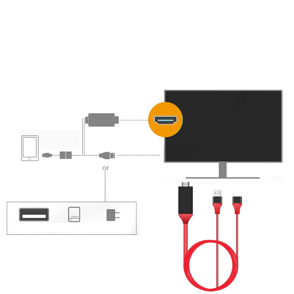 

High Cord 4K USB Type to Cable Dual System (Red Black)