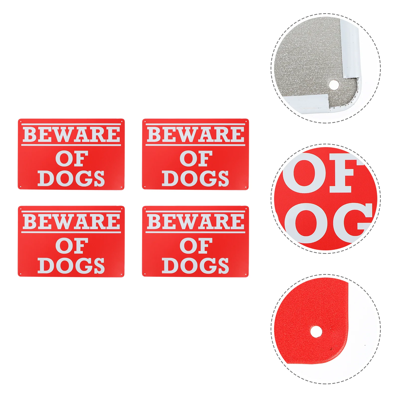 

4Pcs Beware of Dogs Signs Dog Caution Hanging Board Vintage Ornament Drawings