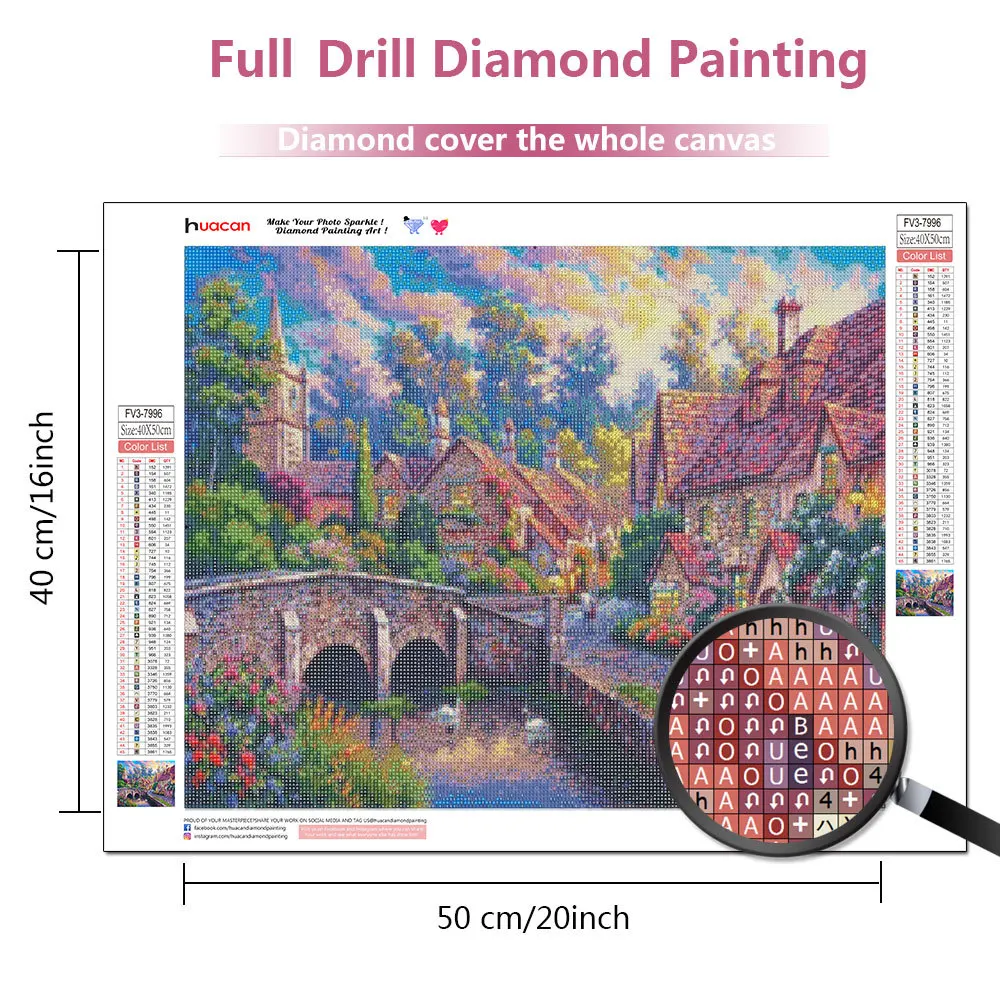 huacan full square diamond embroidery house river cross stitch diy diamond painting landscape mosaic swan wall art free global shipping