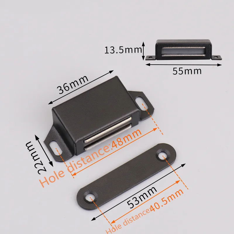 Магнитные дверные защелки KK&FING черные/серебристые из нержавеющей стали