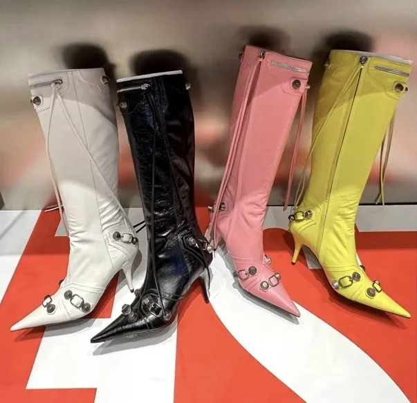 

Thigh High Boots Women Black Fashion Patent Leather Over The Knee Boots Sexy Nightclub Ladies Shoes Black White Plus Size 42