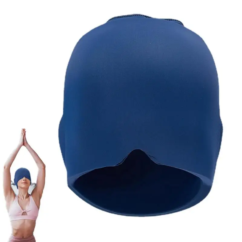 

Gel Ice Headache Relief Hat Hot & Cold Full Surrounding Migraine Relief Faceshield Ice Comfortable And Stretchable