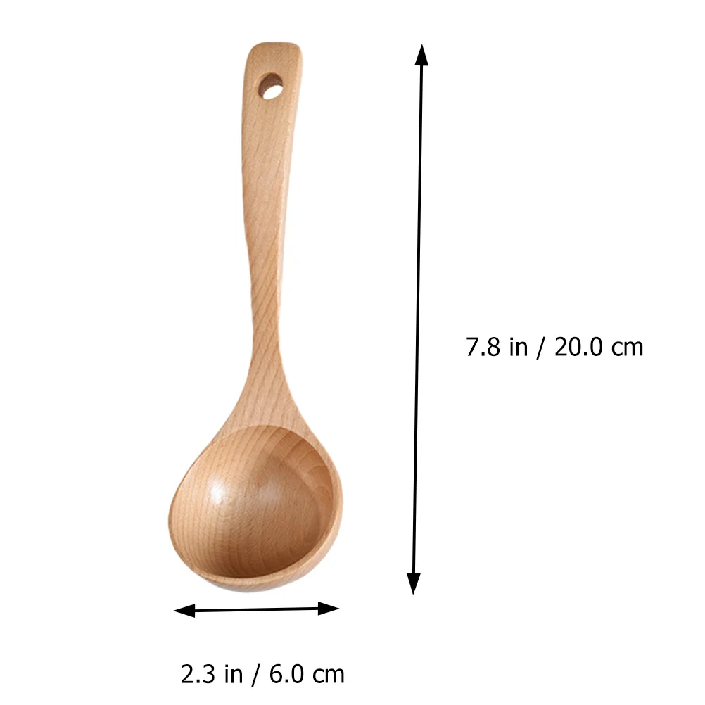 

1Pc Beech Wooden Soup Porridge Spoon Hot Pot Spoon Kitchen Accessory (Large)
