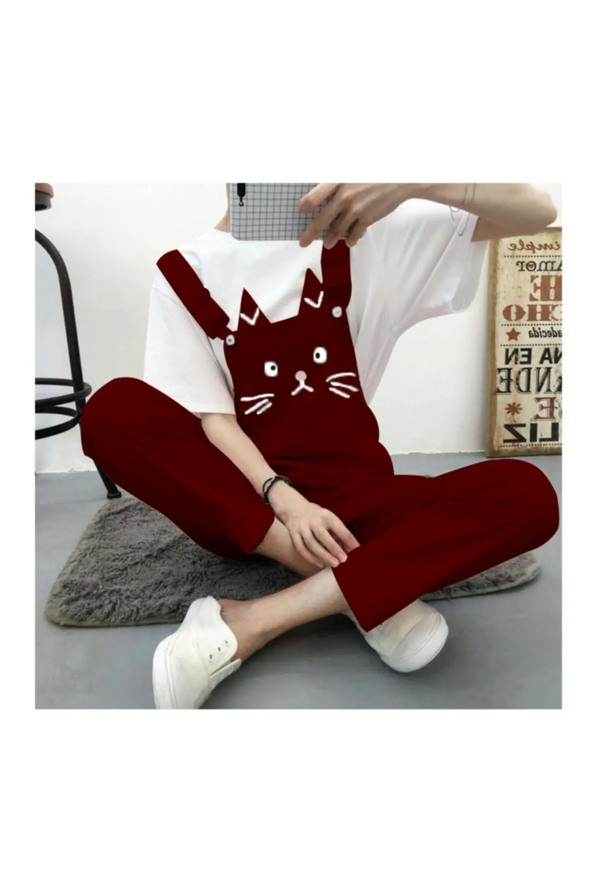 

Women's Overalls suspenders suspenders Jumpsuit Button Detailed Cat embroidery Hot Casual Fashion Sleeveless Baggy Trousers Overalls