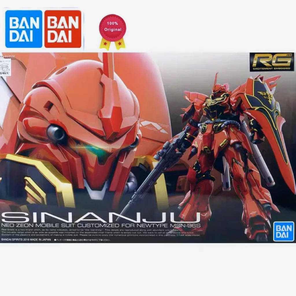 

Bandai Model Kit Anime Figures RG 1/144 Sinanju Neo Zeon Mobile Suit Gunpla Figure Gundam Action Figure Toys For Boys Gifts