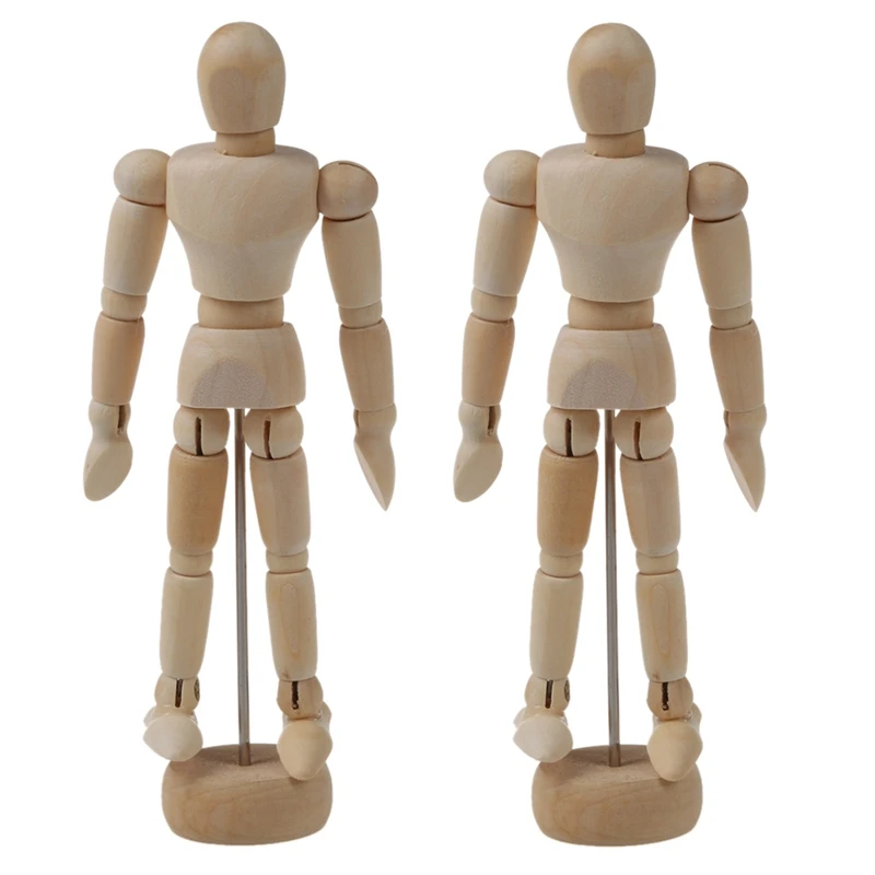 

2 шт., деревянный манекен для мужчин, 4,5 дюйма