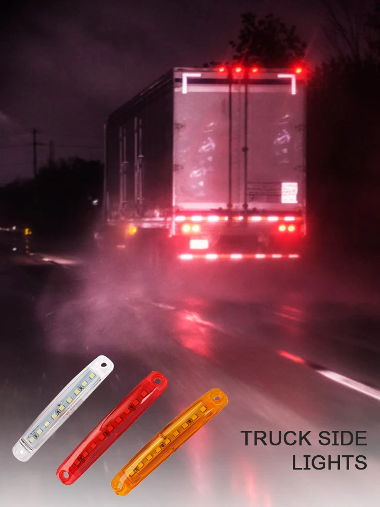 

12-24V Truck Side Warning Light 9 LED Muticolor Waterproof Car Width Lamp Trailer Bus Van Signal Marker Bulb Truck Lights New