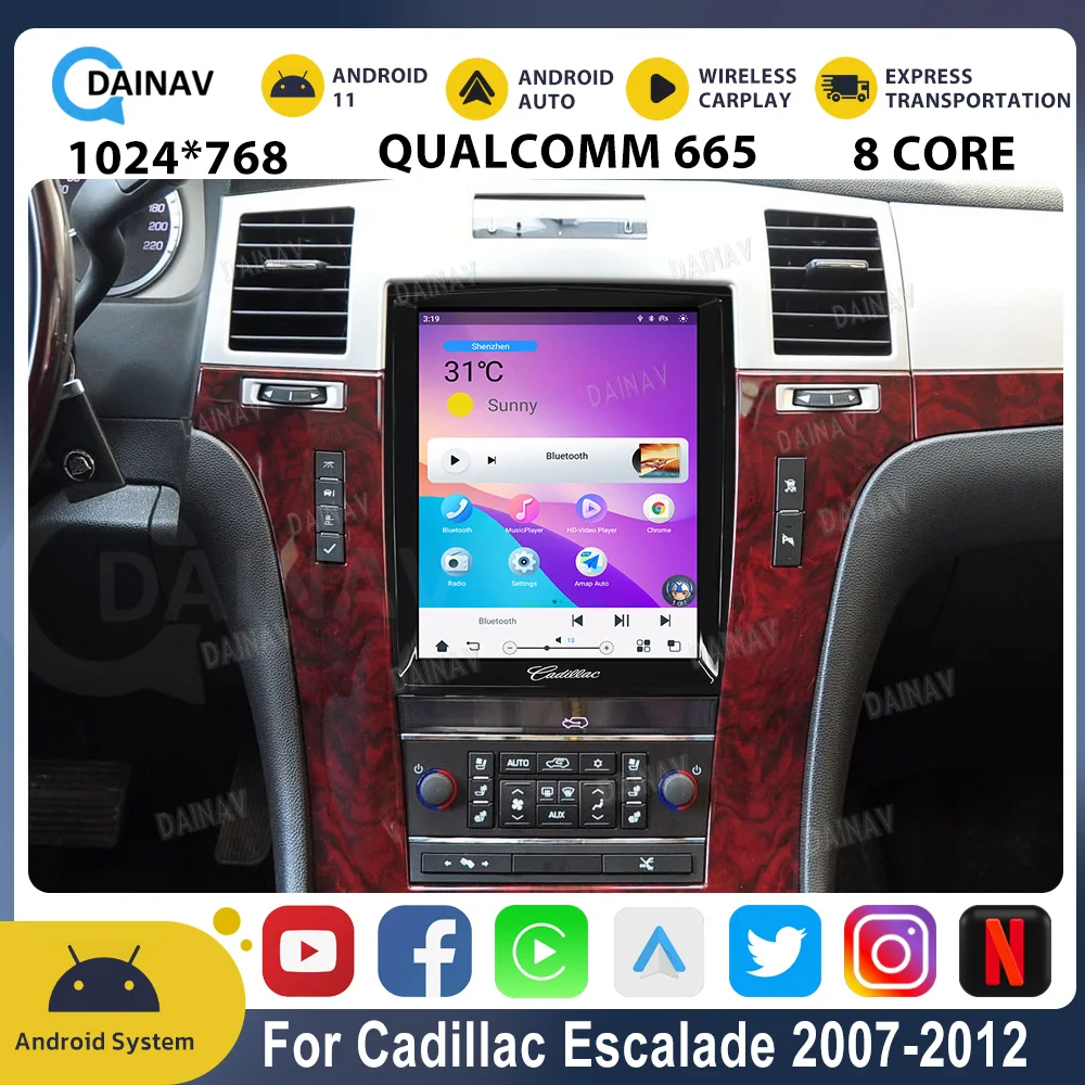 

Qualcomm Android11 Car Radio For Cadillac Escalade 2007 2008 - 2012 Multimedia Player Carplay GPS Navigation Stereo Auto 2DIN