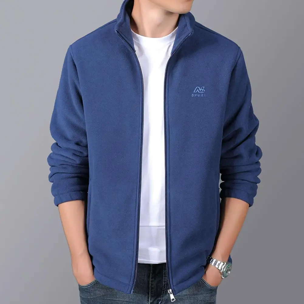 

Autumn Winter Men Jacket Solid Color Long Sleeve Turn-down Collar Warm Loose Coats Casual Thicken Jackets for men chaquetas