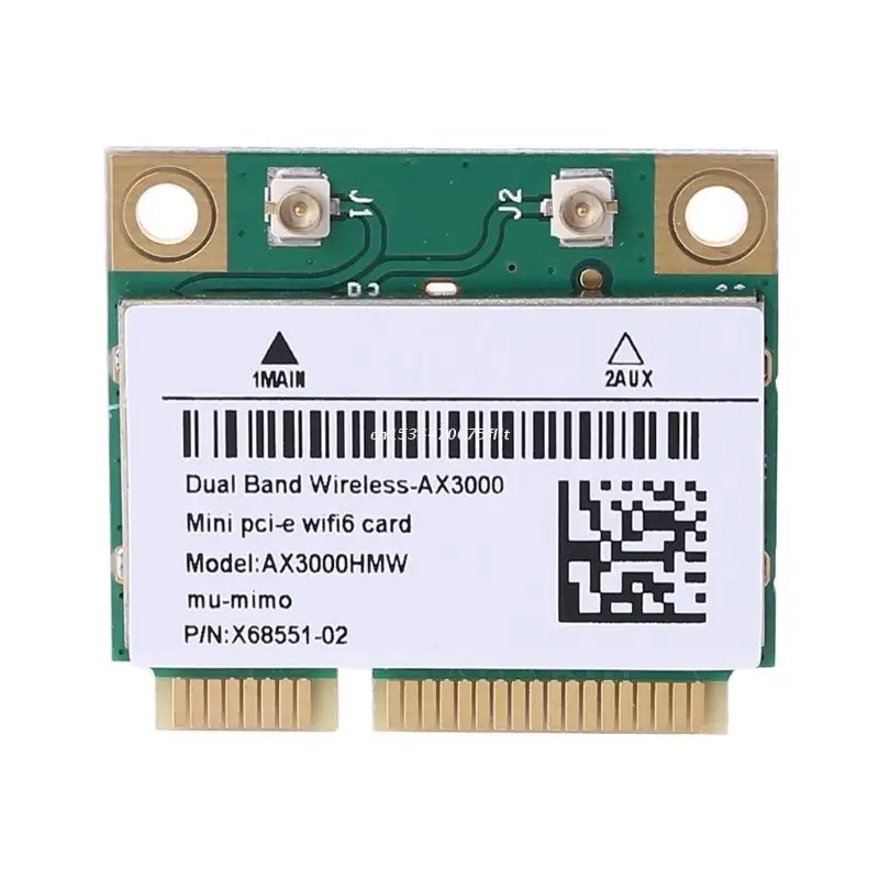 

2974Mbps Wifi 6 Dual Band AX3000 Wireless Half Mini PCI-E Network Wlan Wifi Card Bluetooth-compatible 5.0 802.11ax/ac Dropship