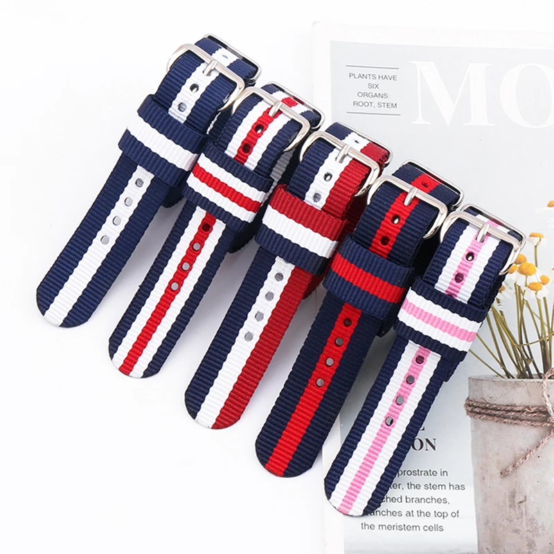 Men's Nylon watch strap 10mm12mm14mm16mm17mm18mm19mm20mm22mm watch accessories sports waterproof watch band women's chain buckle