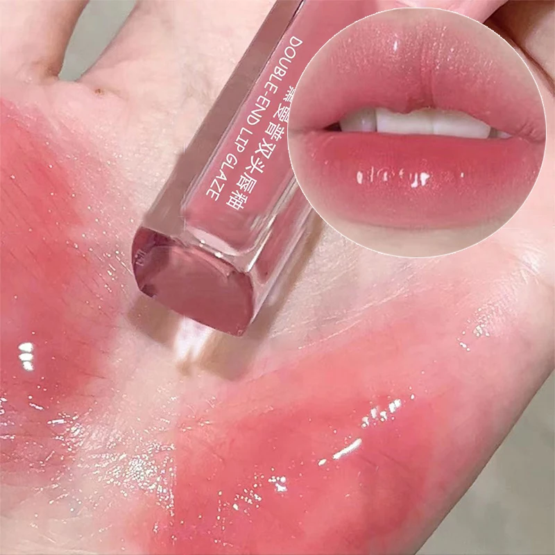 

2 In 1 Liquid Lipstick Double Head Matte Mirror Lip Glaze Waterproof Lasting Moisturize Non-stick Cup Lips Tint Makeup Cosmetics