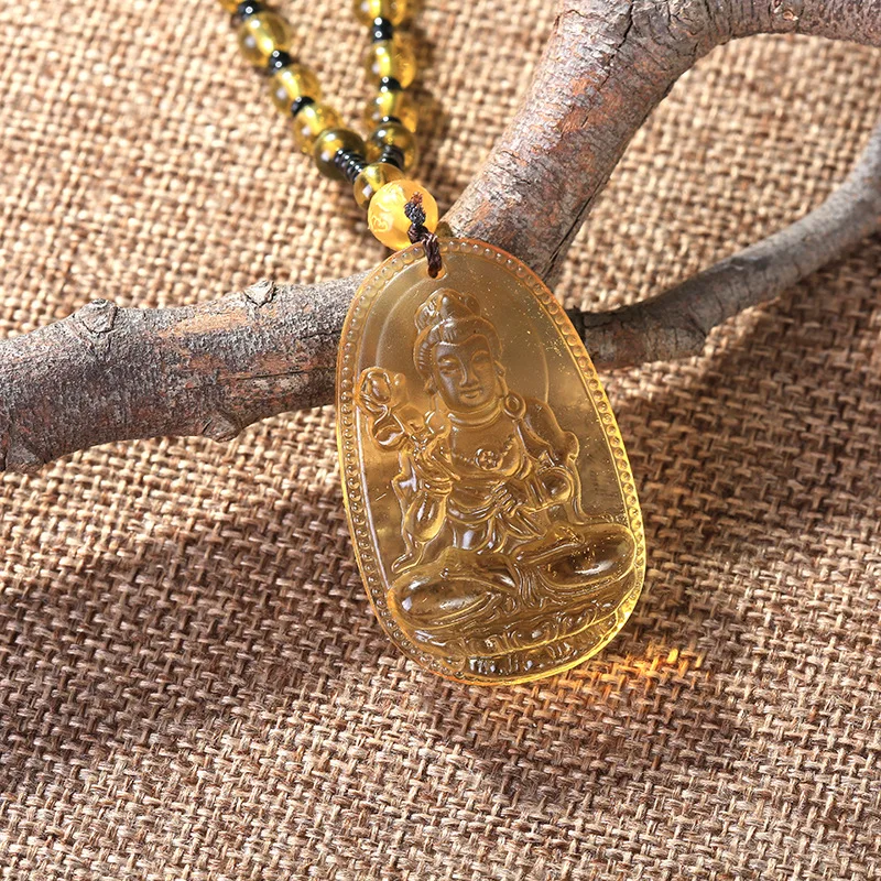 

High Quality Unique Natural Carved Buddha Lucky Amulet Pendant Necklace For Women Men Sweater Pendants Jewelry Classical