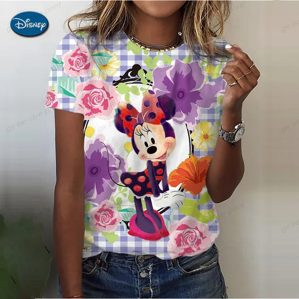 Футболка женская летняя с коротким рукавом и принтом Микки Мауса