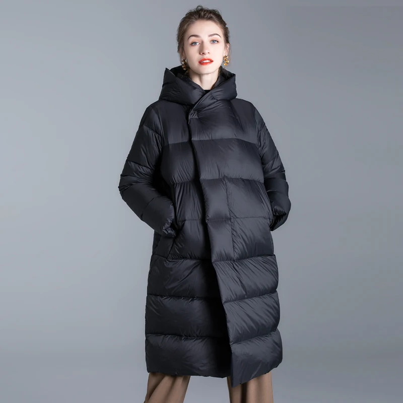 For Women Parks Lady Large Size Overcoat 2022 Winter Women's Long Down Jacket Warm Thick Hooded Coat Female Casual Padded Parkas