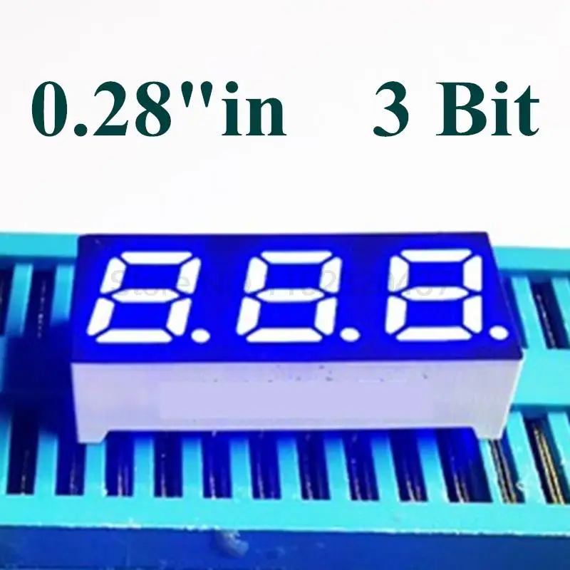 

0.28" 0.28in. BLUE LED Display 7 segmentos LED Digital tube 7 segment 3 Bit digital Tube Common ANODE cathode